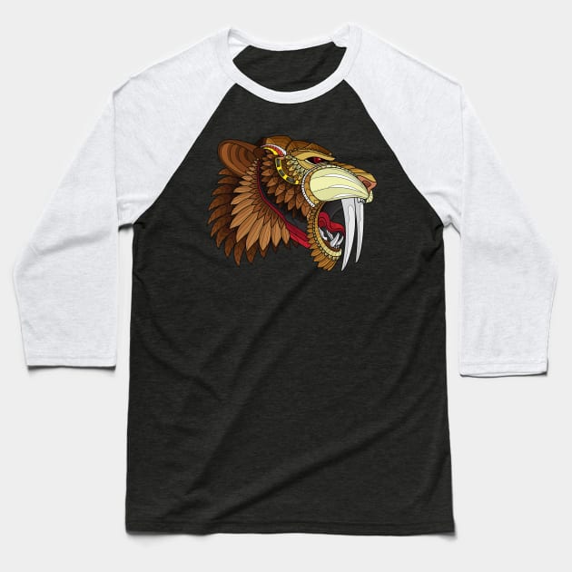 saber toothed tiger / cat Baseball T-Shirt by Imutobi